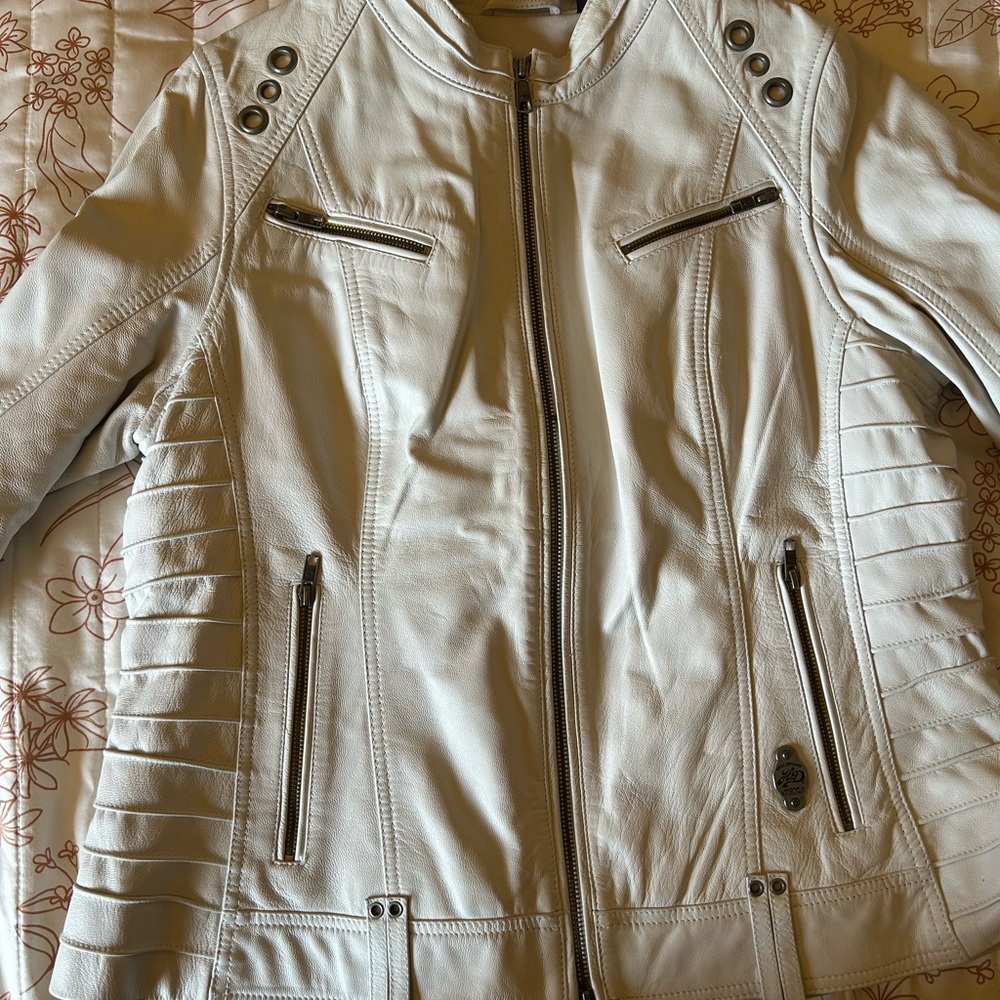 Harley-Davidson Women's Cream Leather Jacket